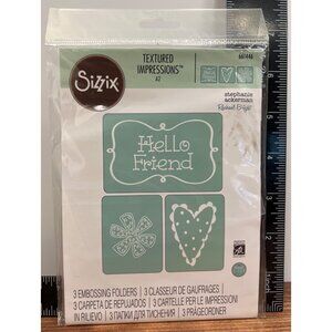 Sizzix Textured Impressions A2 Embossing Folders By Stephanie Ackerman 661446